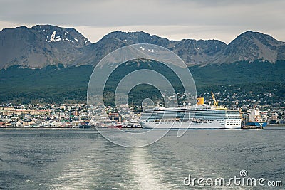 Ushuaia is theÂ capitalÂ ofÂ Tierra del Fuego Editorial Stock Photo